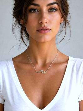 Collana Onde Anomale in argento 925 e in oro 375 (9kt)