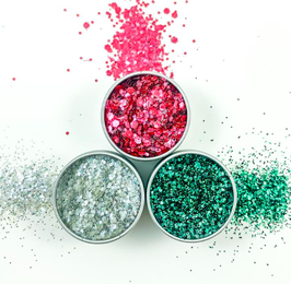 EcoStardust Glam Gore Biodegradable Trio-Glitter, Balm, Brush Set