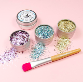 EcoStardust Euphoria Biodegradable Trio-Glitter, Balm, Brush Set