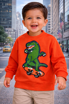 INT240-439 Sudadera naranja con fino patineta