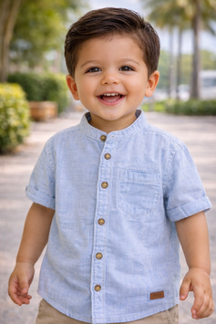 Modelo: CA-25-010 Camisa Lino Azul Cielo