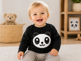 Sudadera  color: smoke con panda