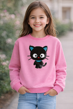 INT-240-210 Sudadera rosa gatito