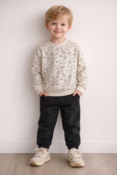 Conjunto sudadera delinado c pants negro