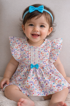 Vestido Arcoiris con puntitos baby