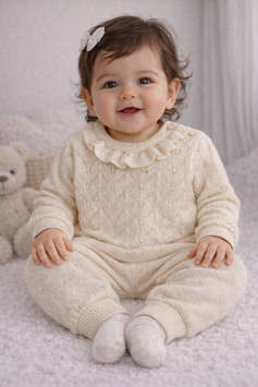Conjunto blanco con olanes