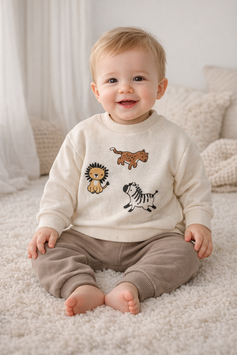 Conjunto animalitos con pants capuchino