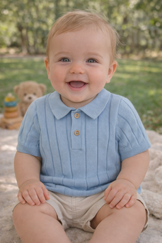 Camisa Polo Azul Cielo