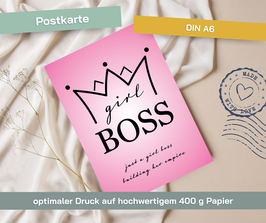 Postkarte Girl Boss