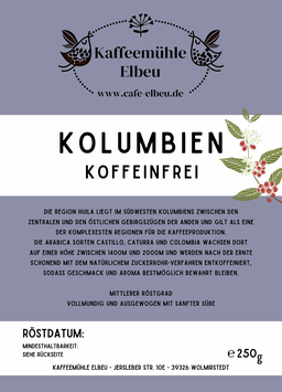 Kolumbien - Koffeinfrei