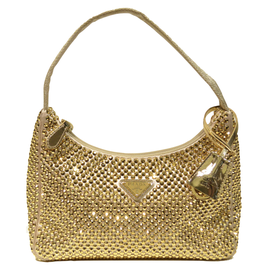 Prada Re-Edition 2000 Tasche aus Satin mit Kristallen