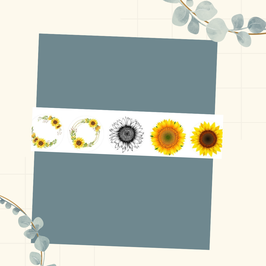 Verschiedene 5er-Sets Decal- /Wasserschiebefolie Sonnenblumen für Teelichter klein, bereits ausgestanzt und gelocht