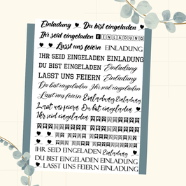 DIN A4 - Decal- /Wasserschiebefolie - Einladung Mix 1