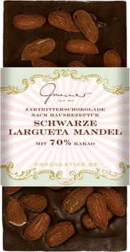 Zartbitter Schokolade mit Largueta Mandeln
