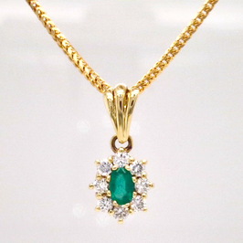 Goldkette & Anhänger 585er Gold · Smaragd & Brillanten