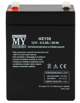Batteria ricaricabile al piombo  12V   4,5Ah  Matsuyama