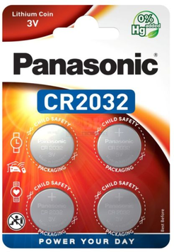 Pile CR2032 3V  PANASONIC blister 4 pz