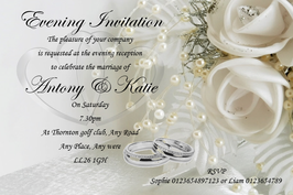 Wedding Evening Invitations Ref WE4