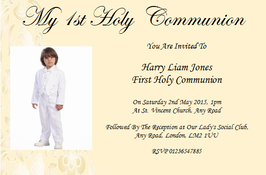 First Holy Communion Invitations cream Ref 14