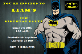 Batman Birthday party invitation