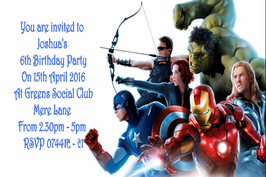 Avengers Invitations, Ref, AVGS LO