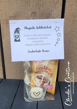 Geschenk-Set Teelichtbotschaft "Seelenwärmer"