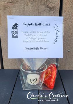 Geschenk-Set Teelichtbotschaft "Schöggeli"