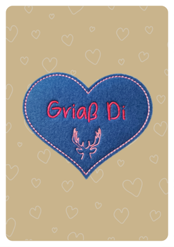 Filzherz "Griaß di"