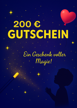 200 € Erlebnis-Gutschein für Shows & Shop Schenk ein Lächeln, das bleibt: Mit dem 50-Euro-Gutschein von Marcelo verschenkst du magische Erlebnisse – ob live auf der Bühne oder digital zum Download.