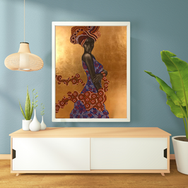 Gemälde "Walk on", Acryl, Bleistift und Blattgold auf Leinwand, 120X150 cm, Unikat