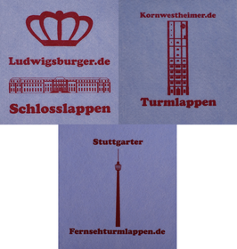 Panorama-Städte-Set: Rathaus Kornwestheim • Schloss Ludwigsburg • Fernsehturm Stuttgart