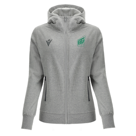 MACRON Drum Zip-Hoodie Women grau mit Brühler TV Logo, Handball-Schriftzug und Wunschname