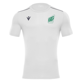 MACRON Rigel Hero Sport-Shirt weiß kurzarm mit kleinem Brühler TV Logo und Wunschname
