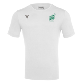 MACRON Boost Hero T-Shirt weiß mit kleinem Brühler TV Logo, Handball-Schriftzug und Wunschname