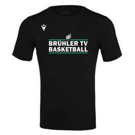 MACRON Boost Hero T-Shirt schwarz mit Basketball-Balken-Logo