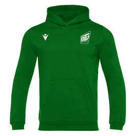 MACRON Banjo Hero Hoodie grün mit Brühler TV Logo, Handball-Schriftzug und Wunschname