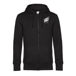 BTV Zip-Hoodie Kids schwarz mit Brühler TV Logo und Leichtathletik-Schriftzug