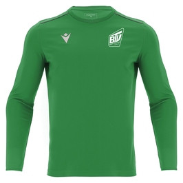 MACRON Rigel Hero Sport-Shirt grün langarm mit kleinem Brühler TV Logo und Wunschname
