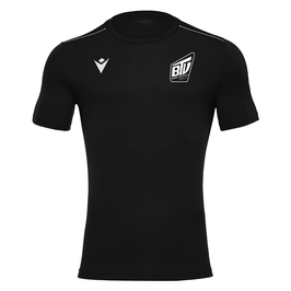 MACRON Rigel Hero Sport-Shirt schwarz kurzarm mit kleinem Brühler TV Logo und Wunschname