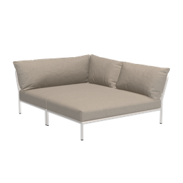 Houe Level 2 Cozy Corner right - Gestellfarbe weiß - Sunbrella Heritage