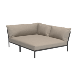 Houe Level 2 Cozy Corner right - Gestellfarbe grey - Sunbrella Heritage