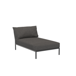 Houe Level 2 Chaiselongue - Gestellfarbe grey - Bezug Basic dark grey 98