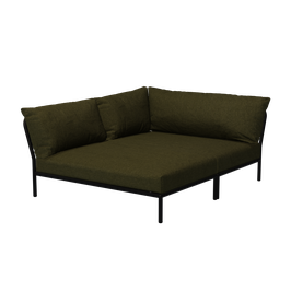 Houe Level 2 Cozy Corner left - Gestellfarbe grey - Sunbrella Heritage