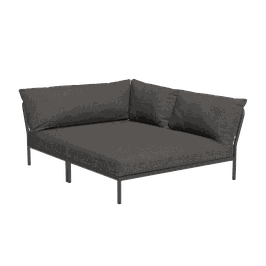 Houe Level 2 Cozy Corner right - Gestellfarbe grey - Bezug Basic dark grey 98