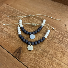 PERLENARMBAND | PERSONALISIERT | GRAU