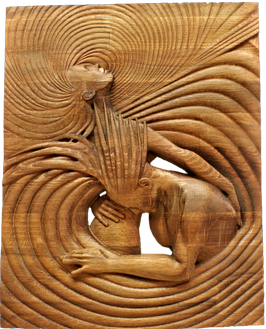 Bild aus Holz Zärtlichkeit Wohndekor Wanddekor