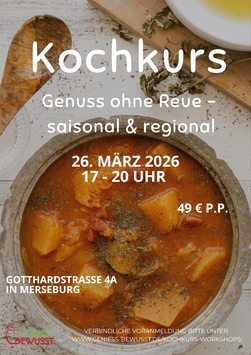 Kochkurs "Soulfood: Genuss ohne Reue - saisonal & herzhaft"