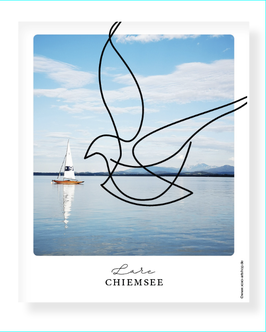 Polaroidkarte Chiemsee Lineart