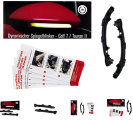 Dynamischer LED Spiegelblinker Seiten-blinker VW Golf 7, Touran 2, E-Prüfzeichen