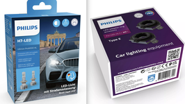 MercedesC-Klasse W204  2014-2019  Set H7 LED Philips PRO6000  mit Strassenzulassung 230% mehr Licht mit Adapterring Typ E